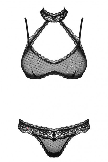 Полупрозрачный комплект с кружевом Obsessive Claudusia Set
