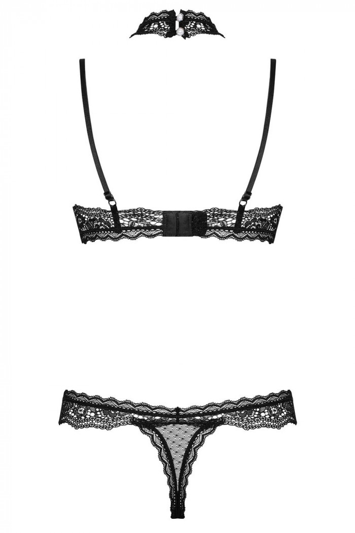 Полупрозрачный комплект с кружевом Obsessive Claudusia Set