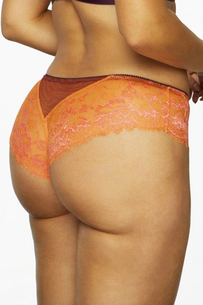 Полупрозрачные бразилиана с кружевом Kinga Golden Hour P-756/3