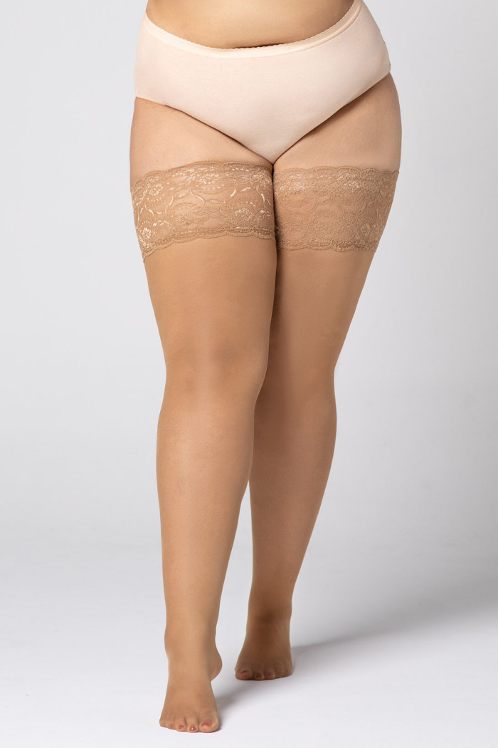 Чулки большого размера с кружевной коронкой Mona Divine 30 den