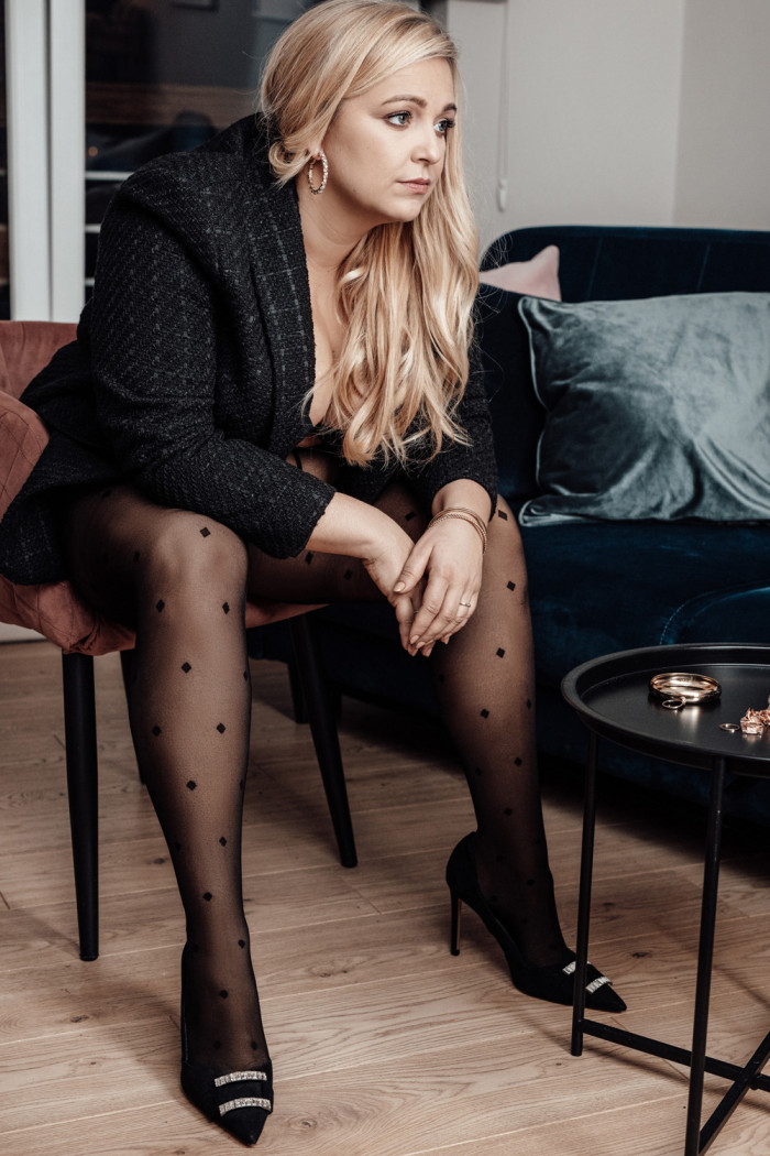 Колготки с узором большого размера Mona Diamond Rain 30 den