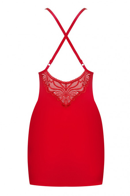 Сорочка с трусиками Obsessive 828-CHE-1 Red