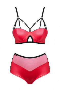 Комплект под кожу Obsessive Leatheria Red 2