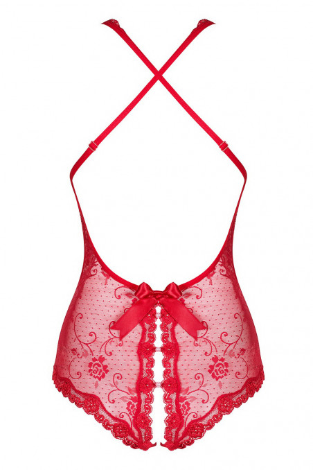 Боди с вырезом Obsessive Fiorenta Red