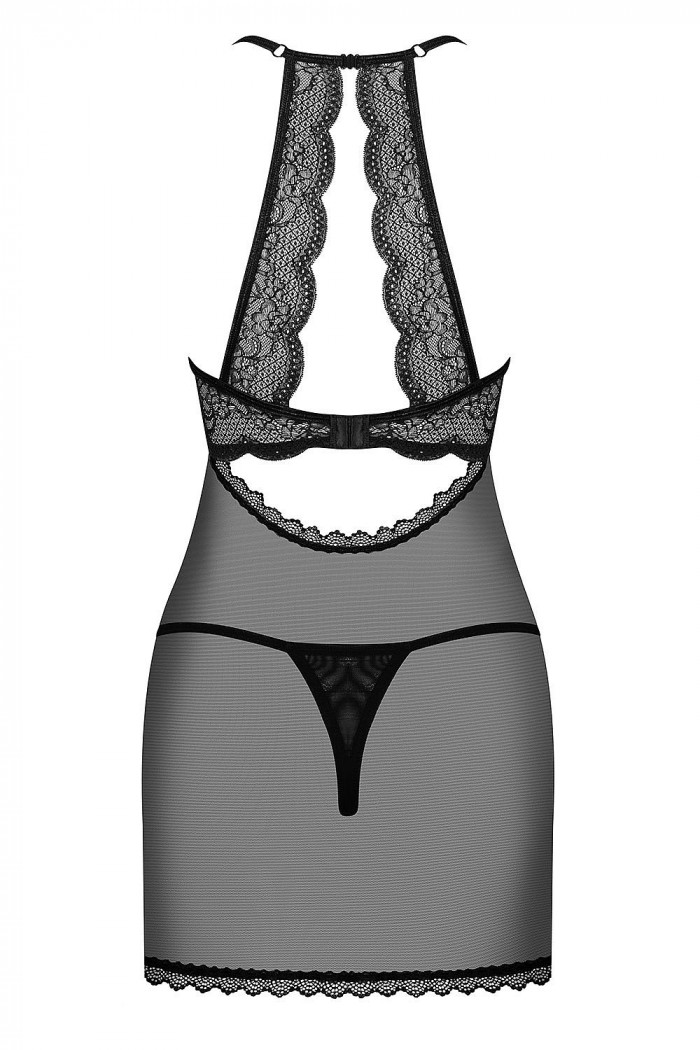 Сорочка з відкритим бюстом і трусиками Obsessive Pearlove Chemise