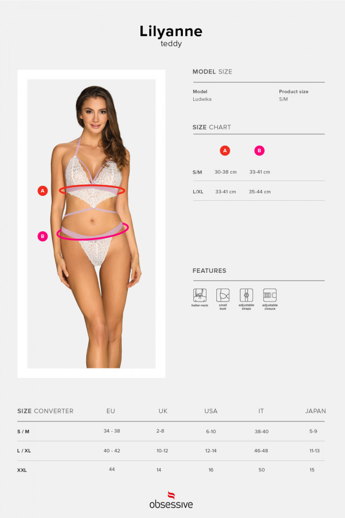 Боди кружевной Obsessive Lilyanne