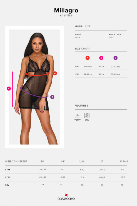 Сорочка з трусиками Obsessive Millagro chemise