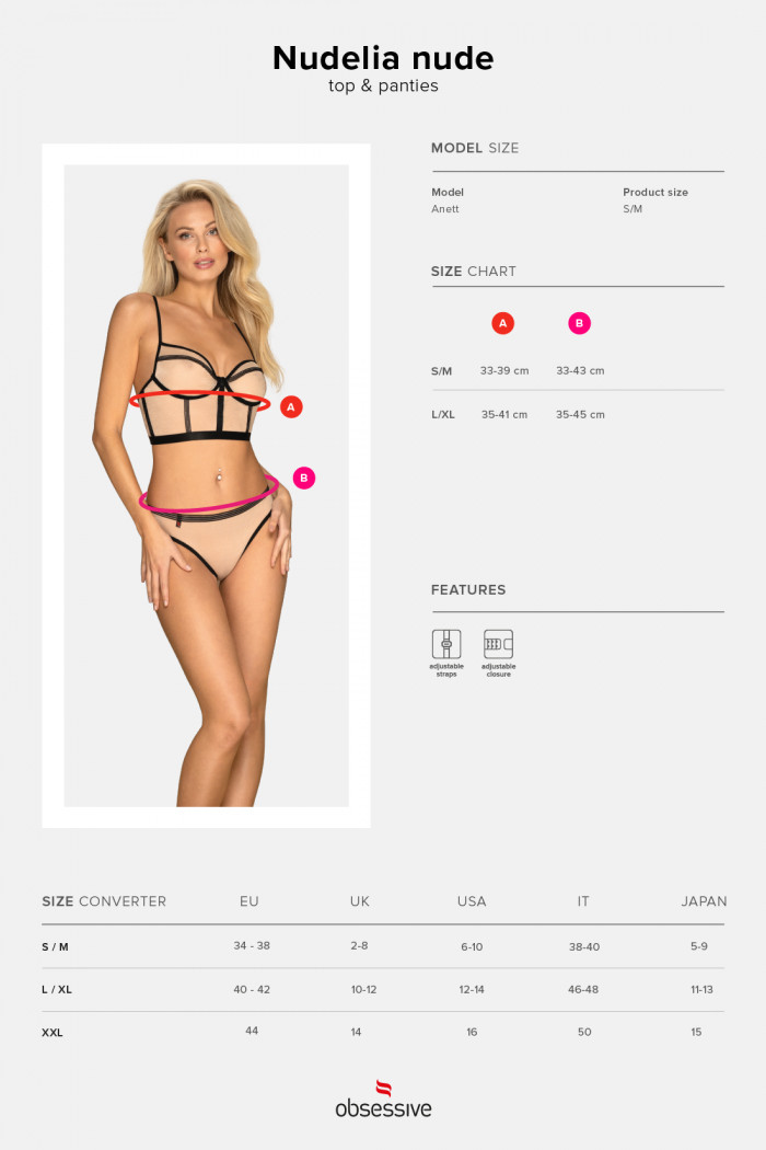 Комплект - топ з трусиками Obsessive Nudelia top