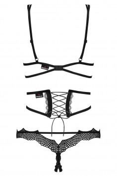 Комплект с открытым бюстом и поясом Obsessive Bravelle 2