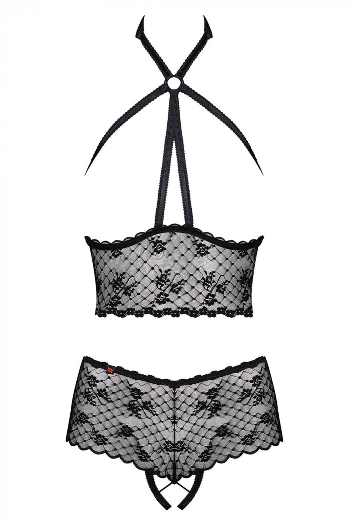 Комплект с открытым бюстом и трусиками Obsessive Nettsy set