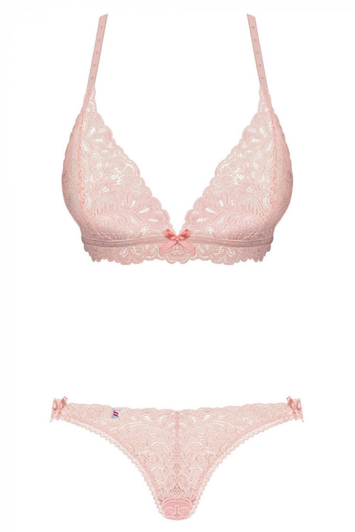 Комплект кружевной Obsessive Delicanta Set Pink