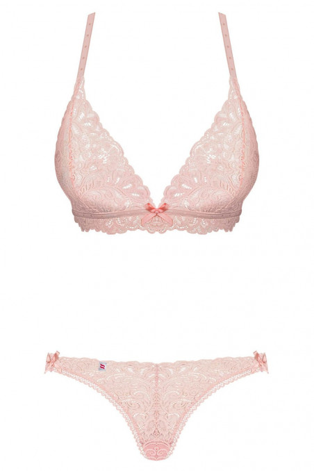 Комплект мереживний Obsessive Delicanta Set Pink