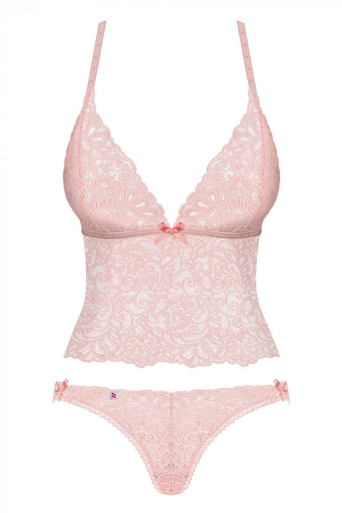 Комплект кружевной Obsessive Delicanta Top Pink
