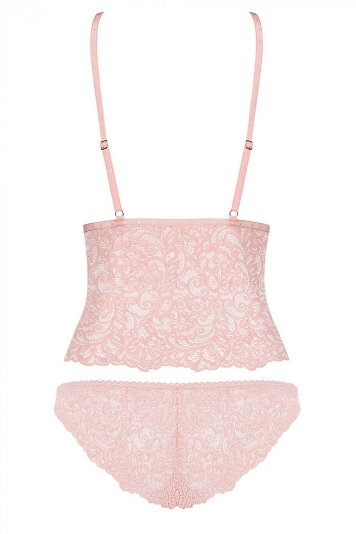 Комплект кружевной Obsessive Delicanta Top Pink