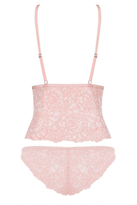 Комплект мереживний Obsessive Delicanta Top Pink