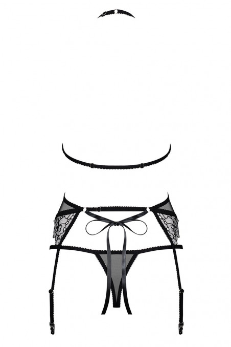Комплект с поясом для чулок Obsessive Uniquella set