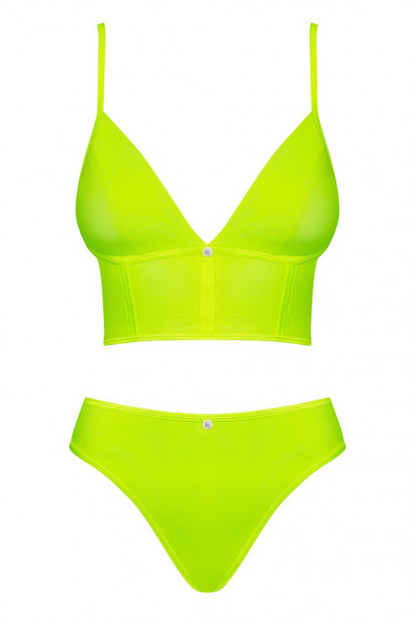 Комплект неоновий - топ з трусиками Obsessive Neonia top