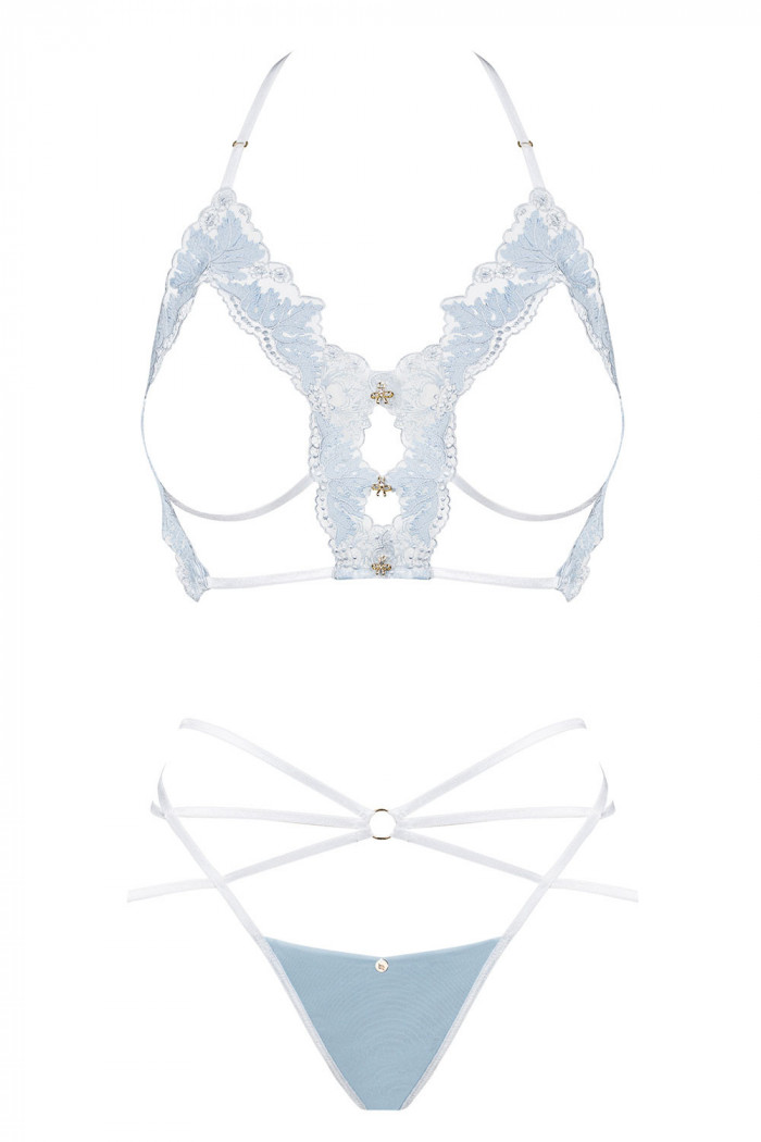 Комплект з відкритим бюстом і трусиками Obsessive Deilana set