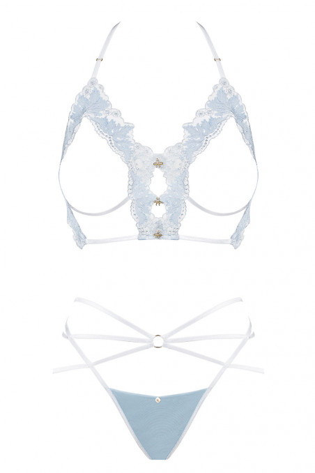 Комплект з відкритим бюстом і трусиками Obsessive Deilana set