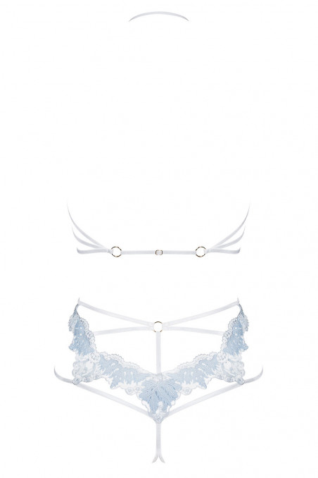 Комплект з відкритим бюстом і трусиками Obsessive Deilana set