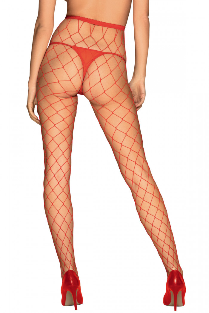 Колготки в крупну сітку Obsessive S812 Red