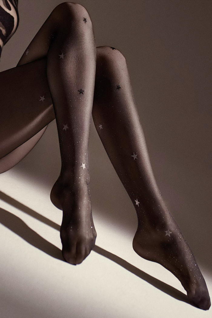 Колготки с люрексом и узором "Звезды" Marilyn EMMY W13