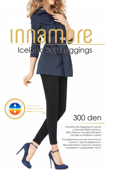 Теплые колготки-леггинсы с хлопком Innamore Iceland 300d Leg
