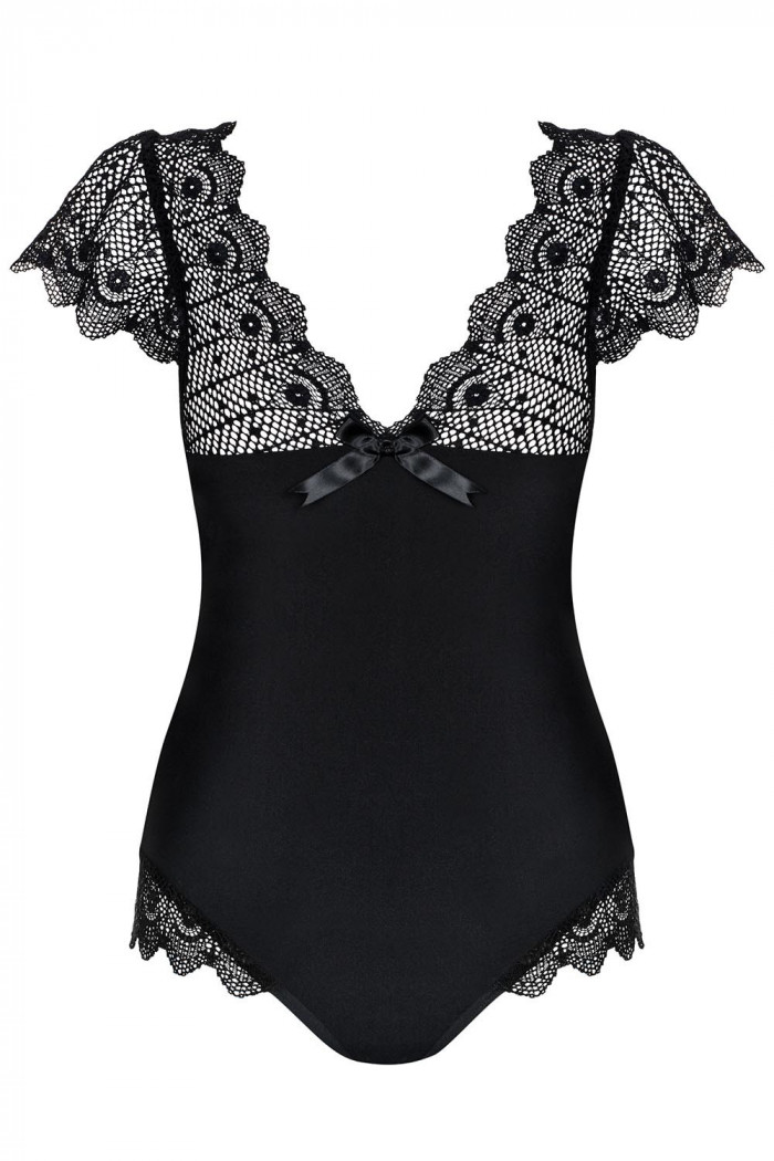 Боди черное Obsessive Moketta