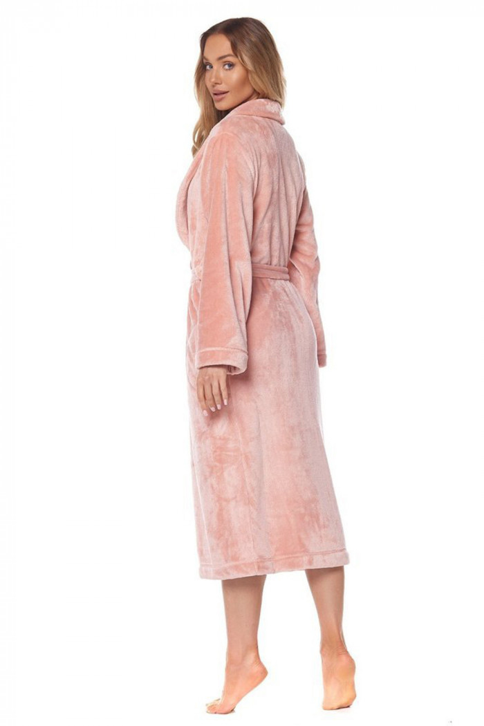 Женский длинный теплый халат L&L 2123 Flower Morel