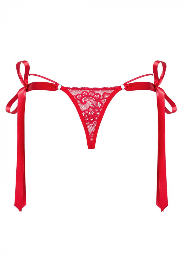 Стрінги мереживні з атласними стрічками Obsessive Lovlea