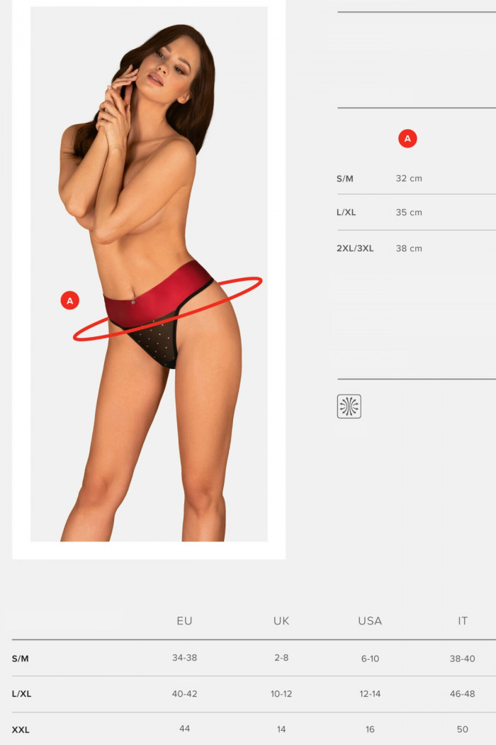 Высокие трусики-стринги с бантом Obsessive Tienesy