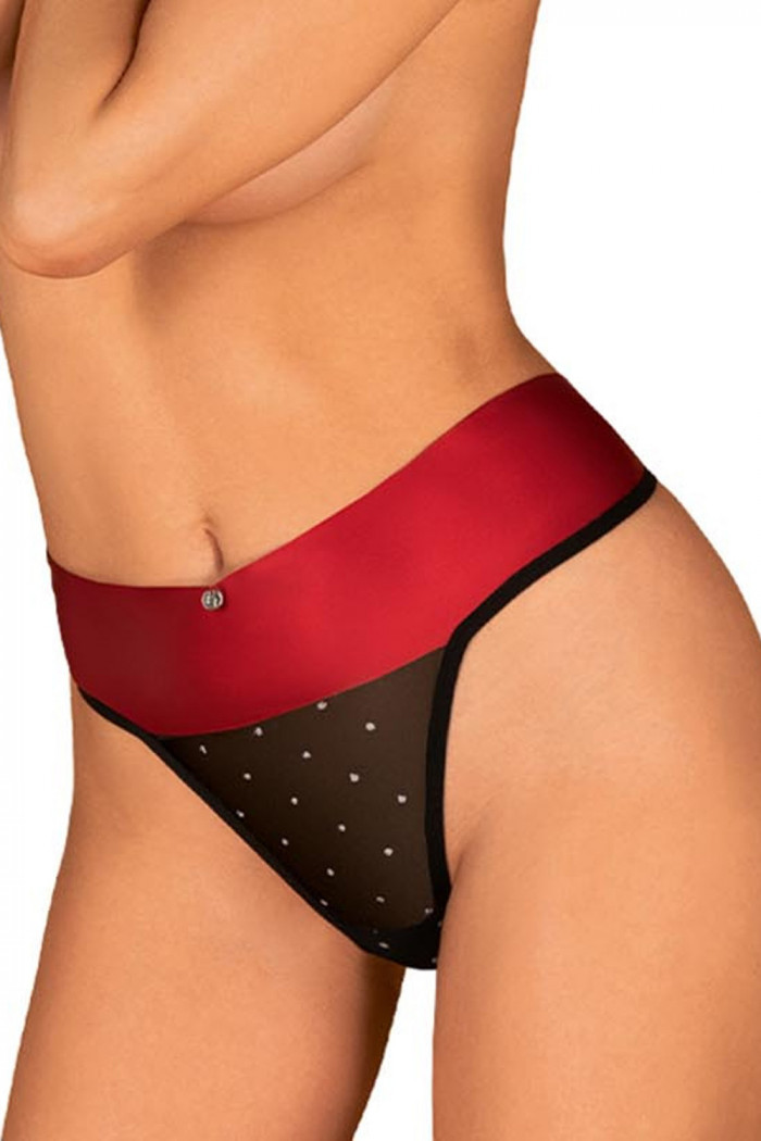 Высокие трусики-стринги с бантом Obsessive Tienesy