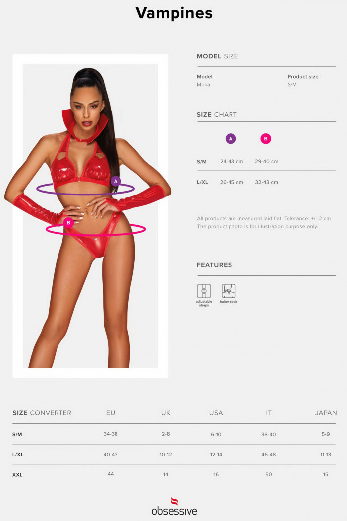 Костюм латексний "Вампір" Obsessive Vampines