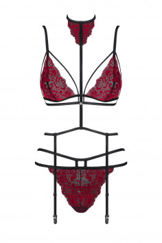 Комплект белья с поясом для чулок Obsessive Sugestina set 2