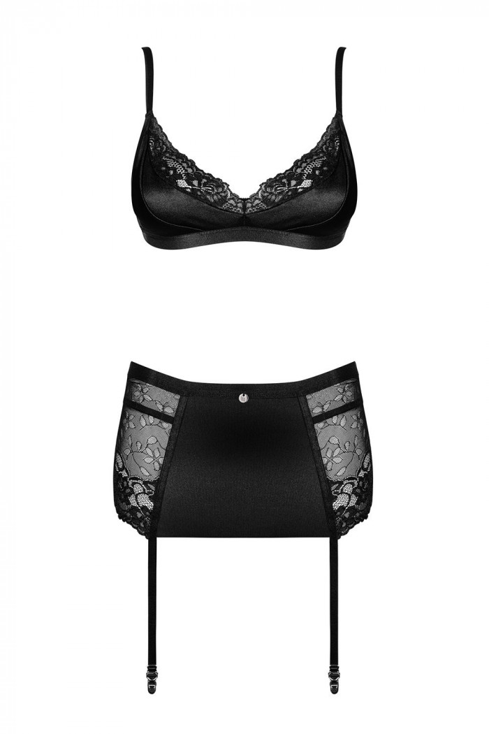 Комплект з поясом для панчіх Obsessive Blanita garter belt