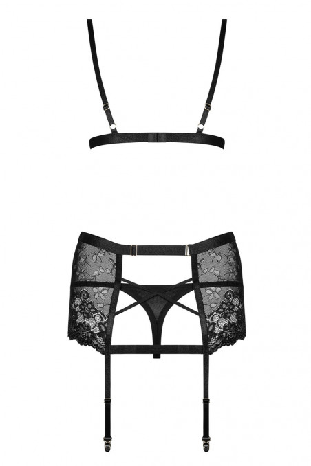 Комплект з поясом для панчіх Obsessive Blanita garter belt
