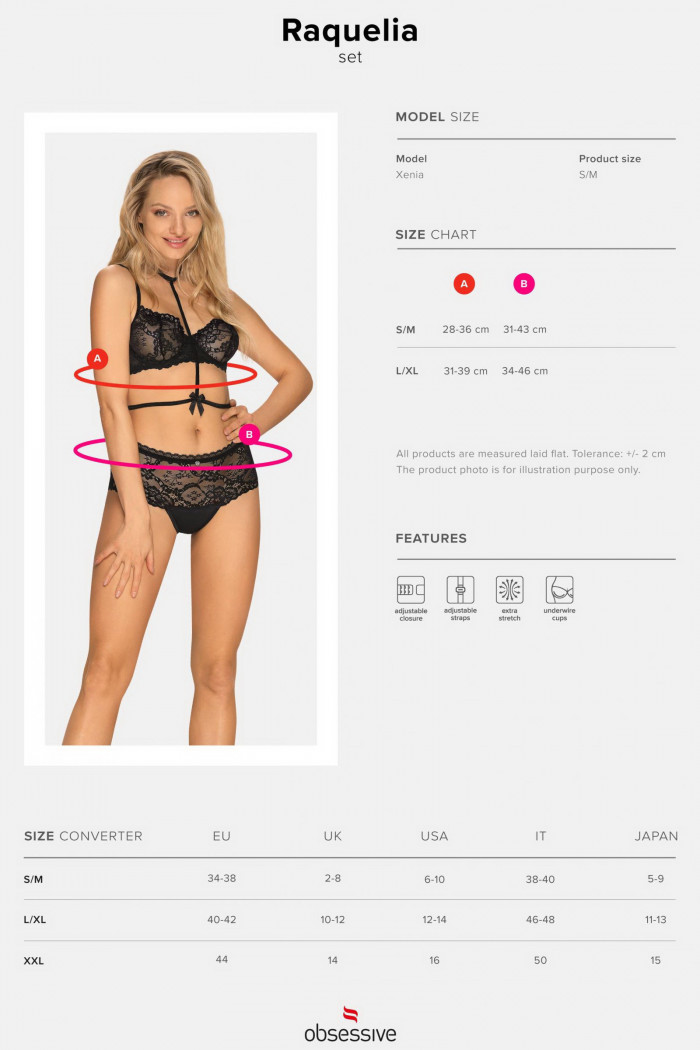 Комплект кружевной с портупеей Obsessive Raquelia set