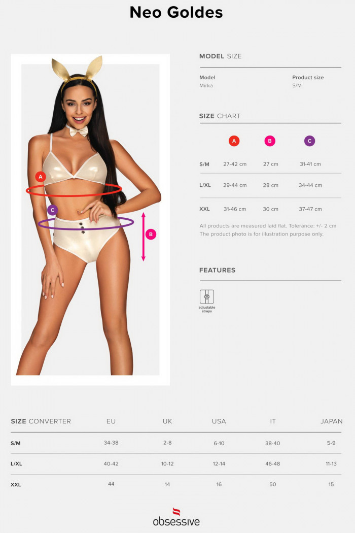 Костюм латексний "Зайчик" Obsessive Neo Goldes