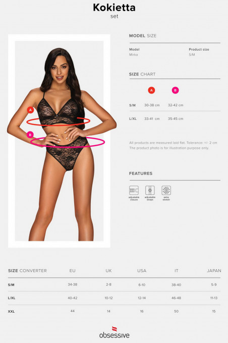 Комплект мереживний Obsessive Kokietta set
