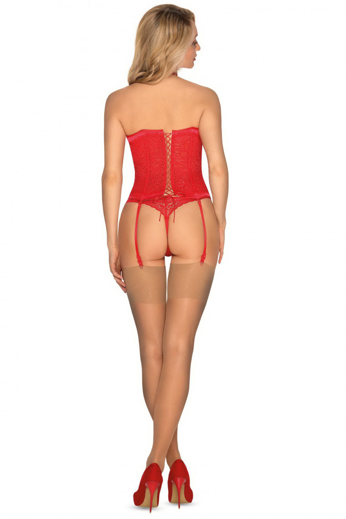 Корсет с пажами для чулок Obsessive Flameria