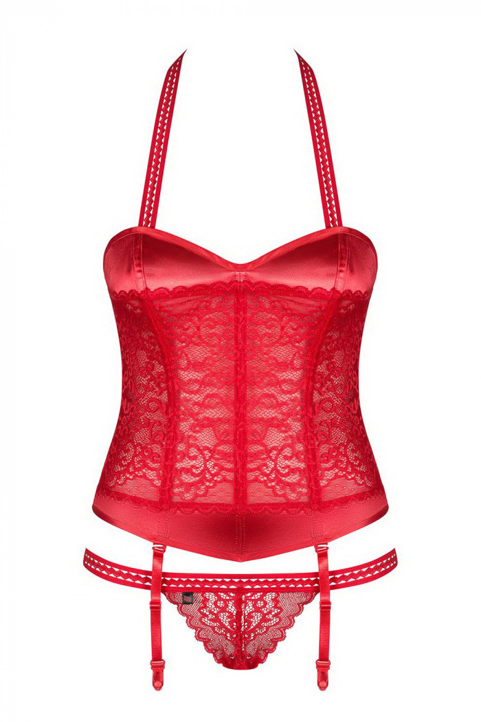 Корсет с пажами для чулок Obsessive Flameria