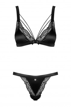 Комплект атласный с кружевом Obsessive Eloissa set  — Заказать онлайн с доставкой 2