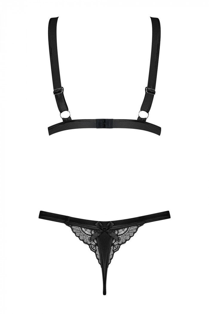 Комплект атласный с кружевом Obsessive Eloissa set