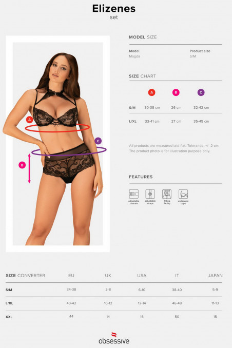 Комплект мереживний Obsessive Elizenes set