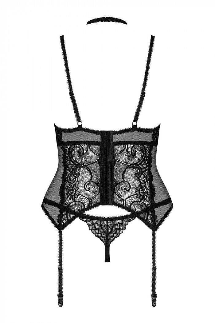 Корсет мереживний з трусиками Obsessive Elizenes corset