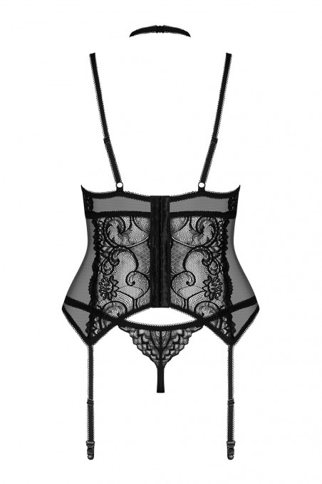 Корсет мереживний з трусиками Obsessive Elizenes corset