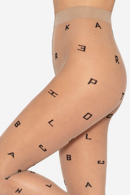 Колготки з візерунком "Букви" GATTA Letters 01 20den — Купити в Dorin.shop | Ціна, Фото