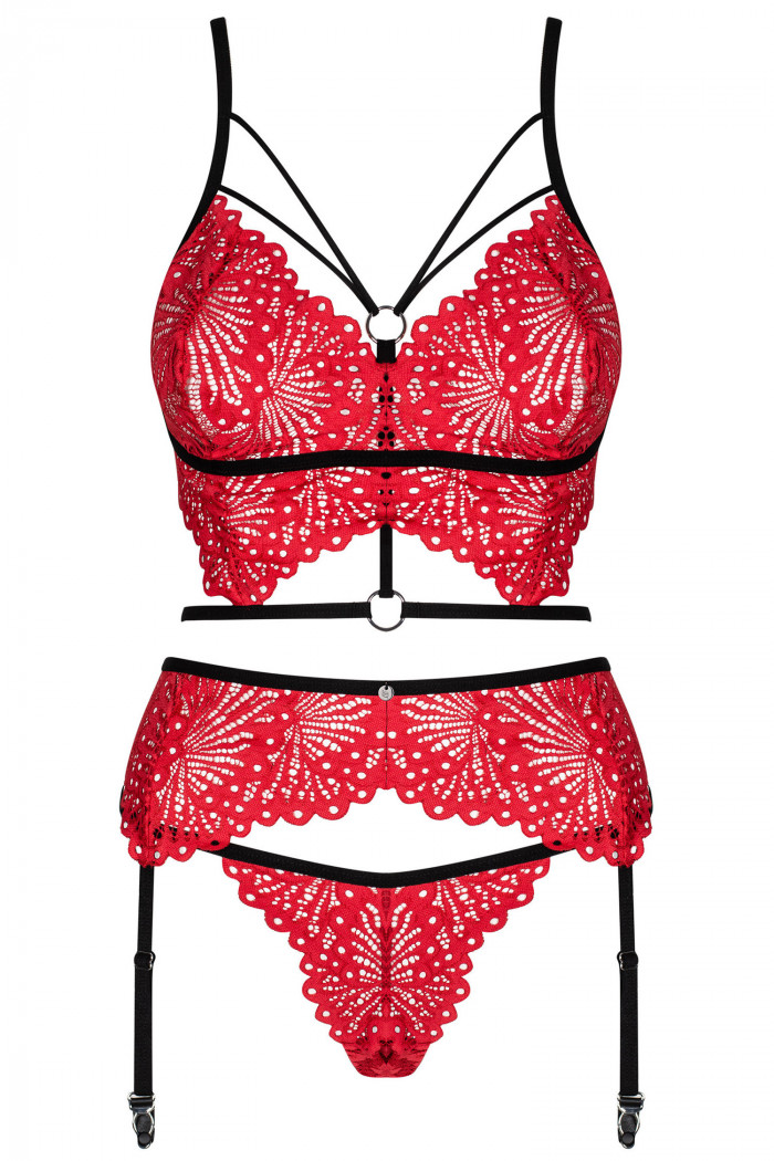 Комплект белья с поясом для чулок Obsessive Mettia  — Заказать онлайн с доставкой