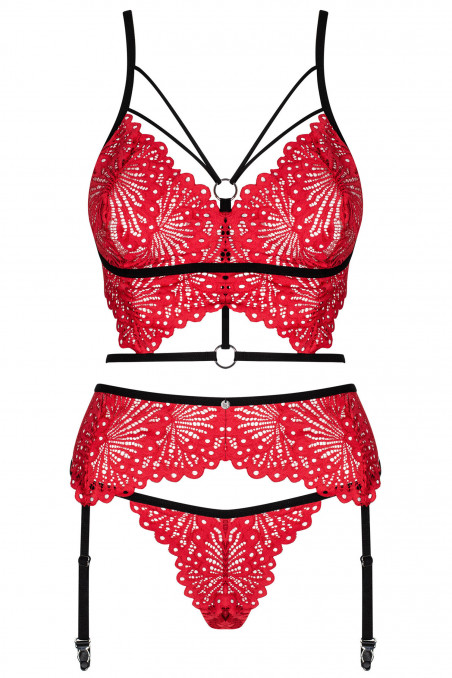 Комплект білизни з поясом для панчіх Obsessive Mettia — Купити в Dorin.shop | Ціна, Фото