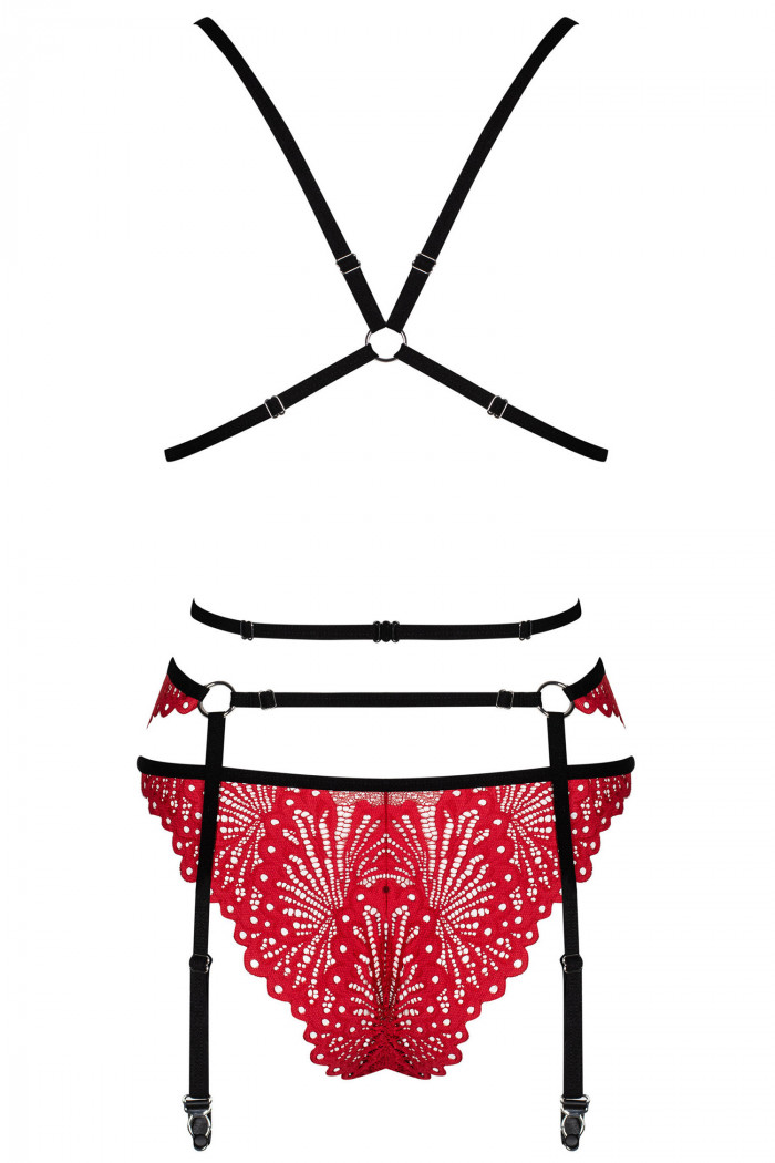 Комплект белья с поясом для чулок Obsessive Mettia  — Заказать онлайн с доставкой